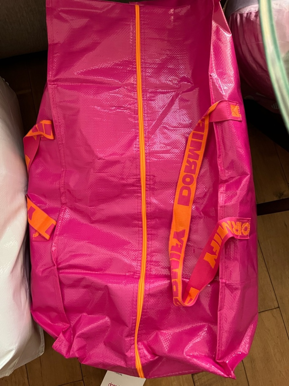 Hot Pink Duffel Bag with Orange Accents
